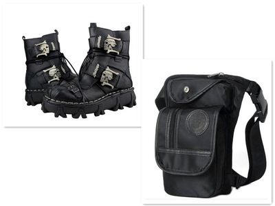 Size: 49, Color: BR2 - Men&#39;s Martin Boots &amp; Leg Bag
