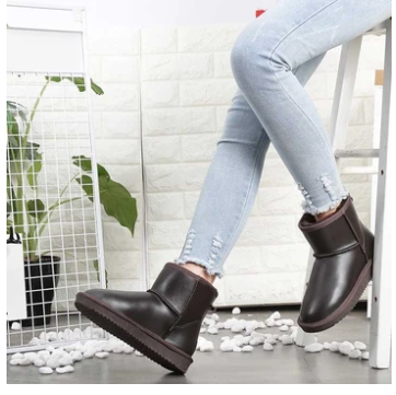 Color: Dark brown, Size: 40 - All-Match Women&#39;s Warm And Velvet Short-Tube Snow Boots