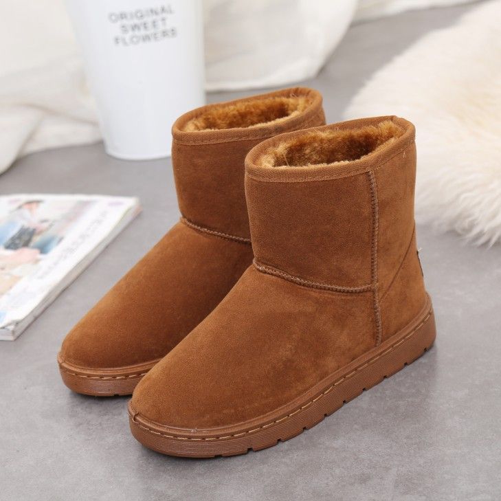 Color: Black, Size: 38 - Women&#39;s Fur Integrated Non-slip Platform Snow Boots