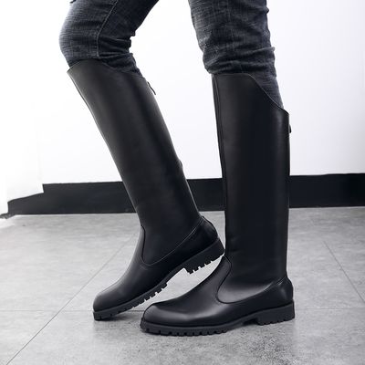 Color: Tall tall version, Size: 43 - Men&#39;s Fashion High Leather Boots