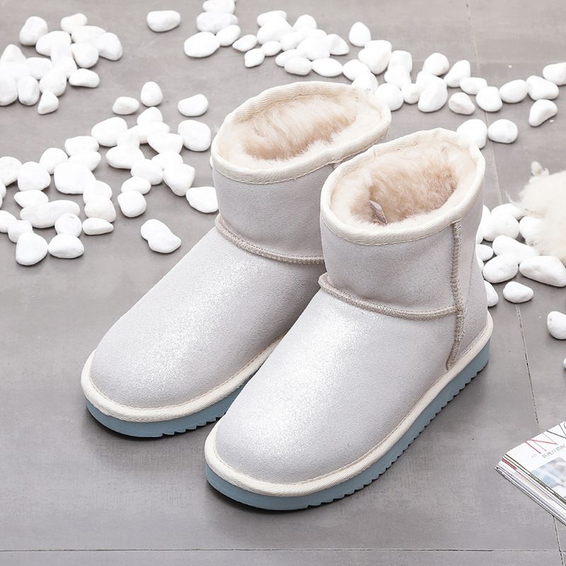 Color: White, Size: 41 - All-Match Women&#39;s Warm And Velvet Short-Tube Snow Boots