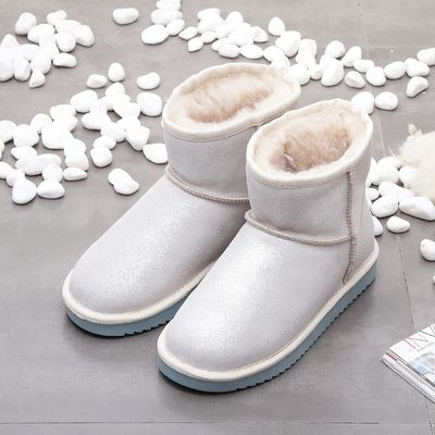 Color: White, Size: 41 - All-Match Women&#39;s Warm And Velvet Short-Tube Snow Boots