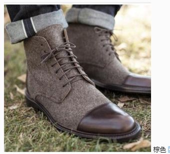 Color: Brown, Size: 43 - Customized Color Matching Men&#39;s Boots Foreign Trade New Basic Boots Men