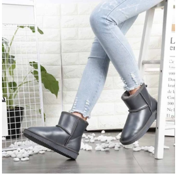 Color: Dark Grey, Size: 39 - All-Match Women&#39;s Warm And Velvet Short-Tube Snow Boots