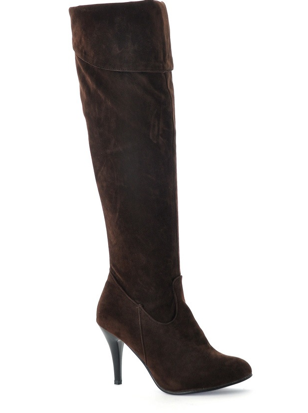Color: Brown, Size: 41-Frosted, Style:  - European and American spring and autumn women&#39;s boots slim knee boots