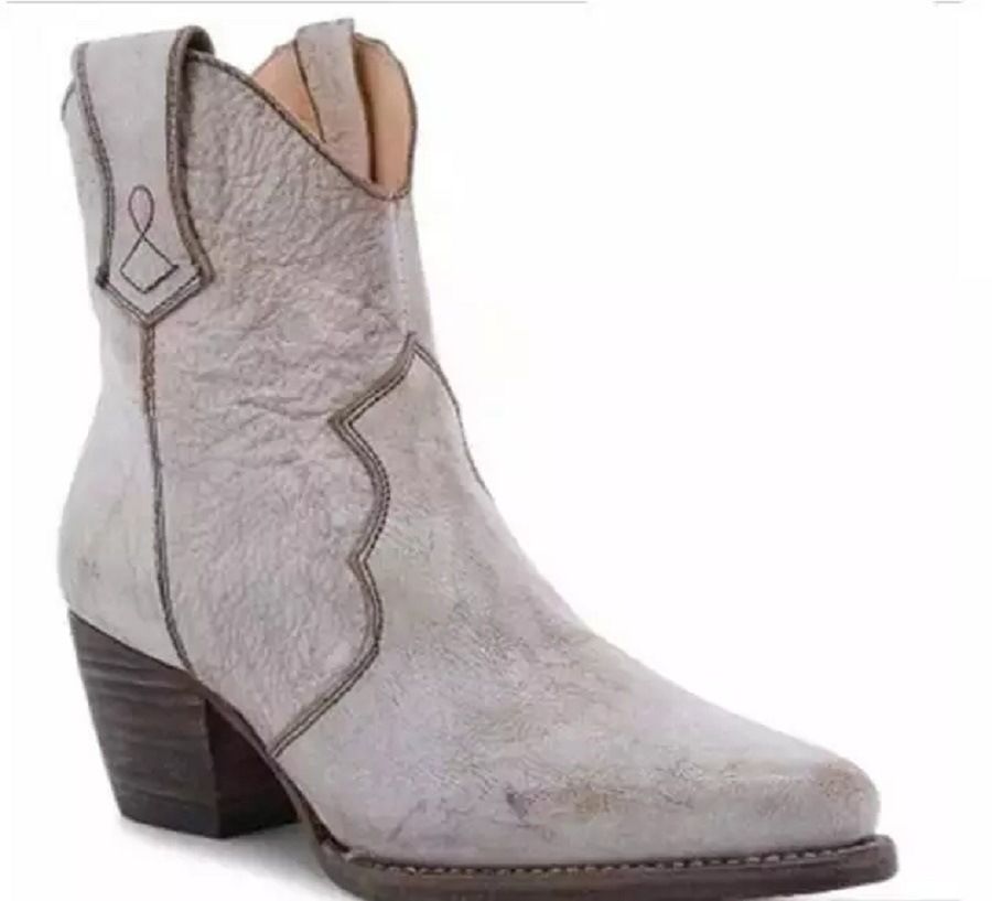 Color: Gray White, Size: 38 - Women&#39;s Pointed Toe Mid Heel Plus Size Long Rider Side Zip Short Boots