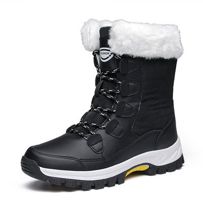 Color: 8828 Black, Size: 38 - Waterproof Snow Boots Women&#39;s Mid-calf Front Zipper