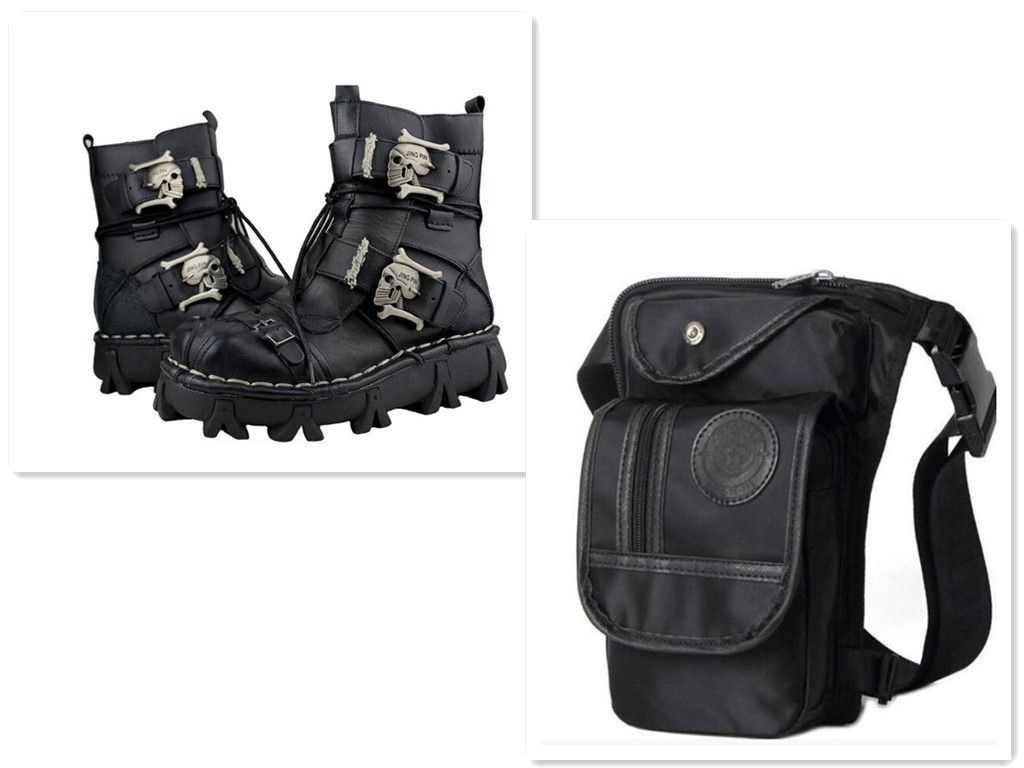 Size: 40, Color: BR2 - Men&#39;s Martin Boots &amp; Leg Bag