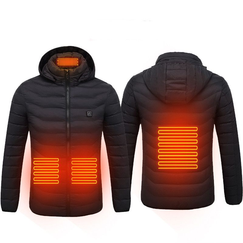 Color: Black Zone4, Size: S - New Heated Jacket Coat USB Electric Jacket Cotton Coat Heater Thermal Clothing Heating Vest Men&#39;s Clothes Winter