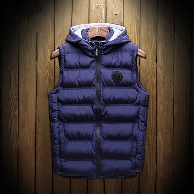 Color: Dark Blue, Size: M - Men'S Plus Size Waistcoat Thick Cotton Vest Plus Cotton Vest Loose Men'S Winter Jacket