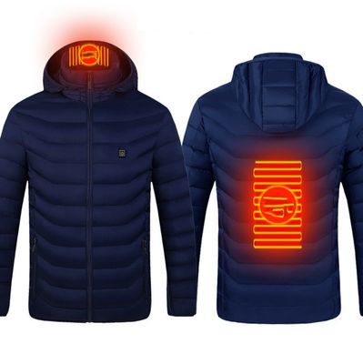 Color: Blue Zone2, Size: 3XL - New Heated Jacket Coat USB Electric Jacket Cotton Coat Heater Thermal Clothing Heating Vest Men&#39;s Clothes Winter