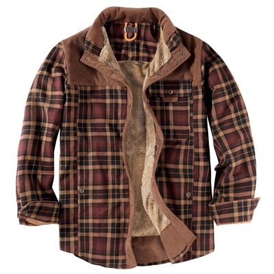 Color: Coffee, Size: XXL - Men&#39;s Fleece-lined Winter Warm Jacket