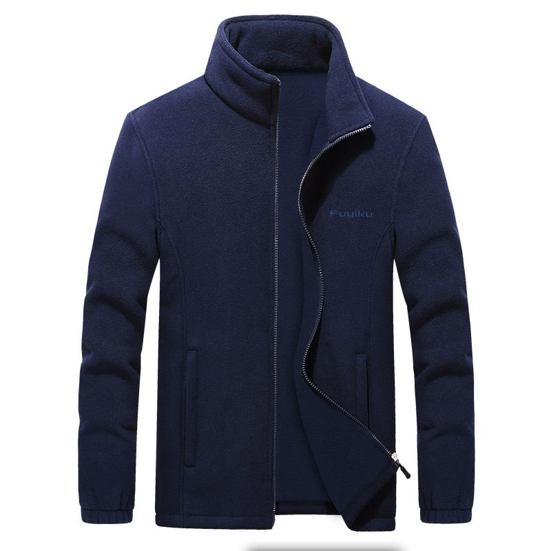 Color: Navy Blue, Size: 8XL - Men&#39;s Jacket Men&#39;s Fall Winter Casual Fleece Jacket Men