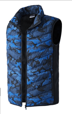 Color: Blue with pattern, Size: L - Heated Vest Smart Electric Heating Jacket Men Women Waistcoat Winter