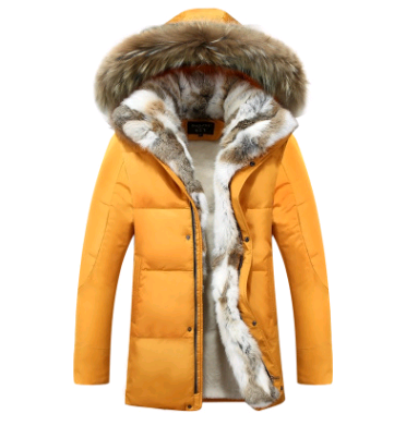 Color: Yellow, Size: 4XL - 2021 new down jacket men&#39;s long section Korean youth lovers men&#39;s winter large size coat thickening