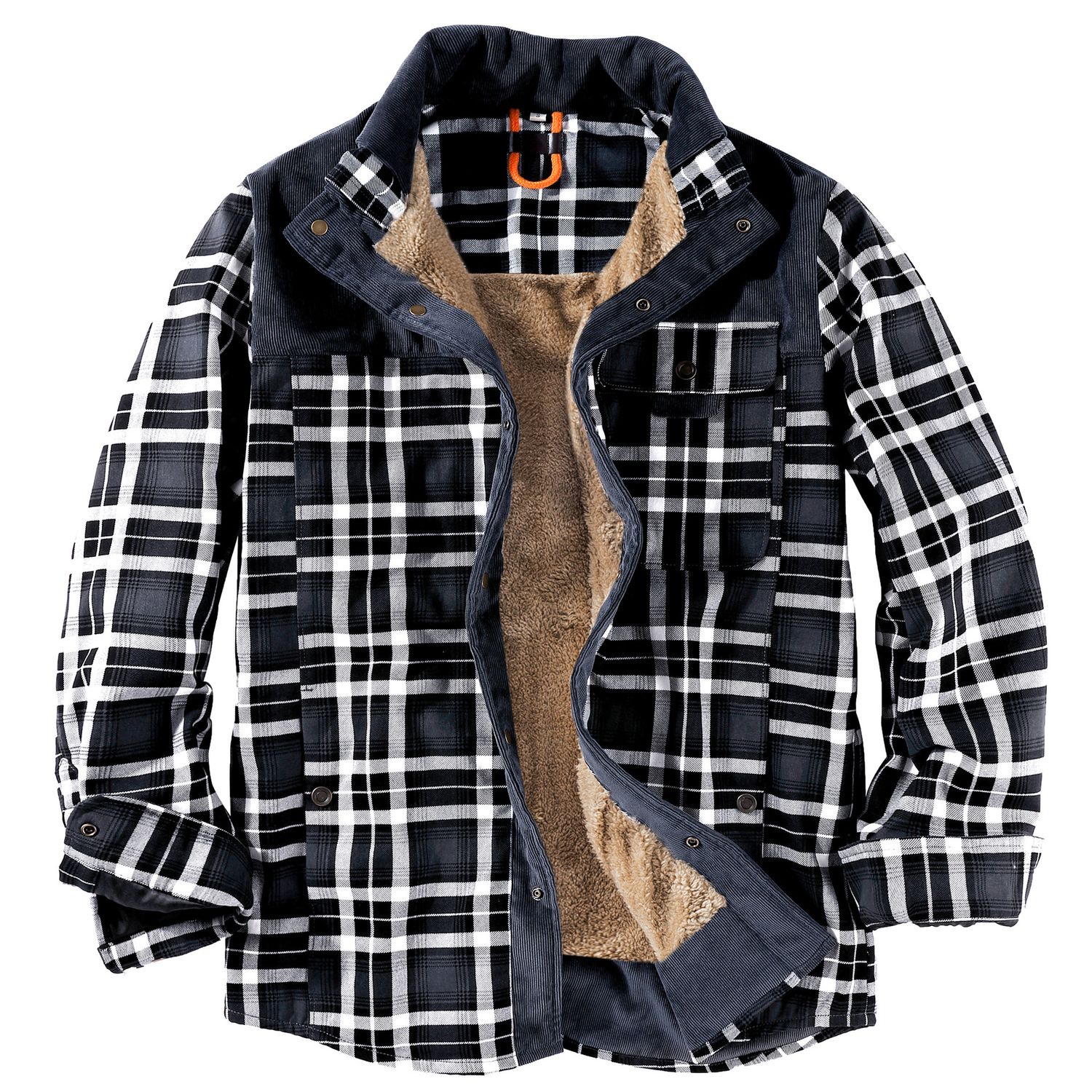 Color: Gray, Size: XXL - Men&#39;s Fleece-lined Winter Warm Jacket