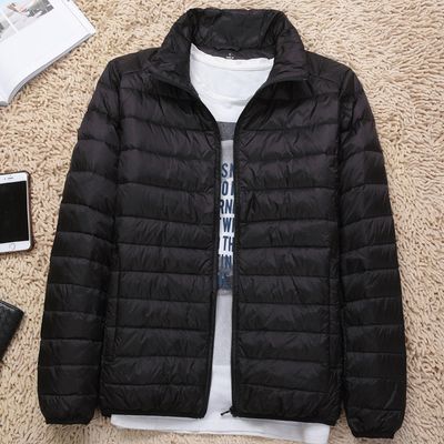 Color: Black, Size: S - New Lightweight Stand-up Collar Down Jacket Men&#39;s Short White Duck Down Warm Fall Winter Coat
