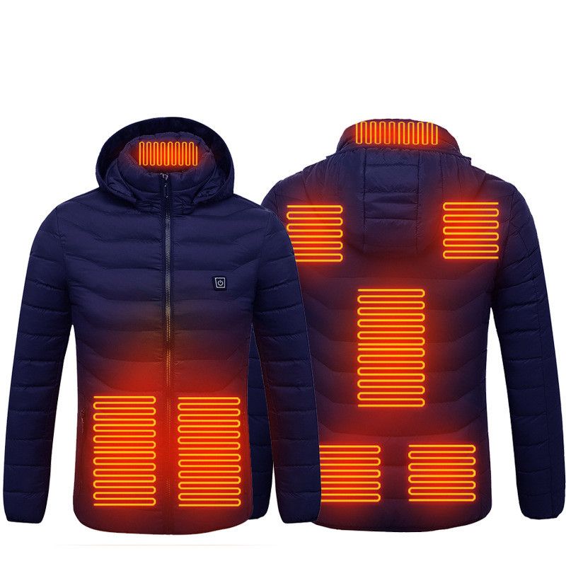 Color: Blue Zone8, Size: M - New Heated Jacket Coat USB Electric Jacket Cotton Coat Heater Thermal Clothing Heating Vest Men&#39;s Clothes Winter