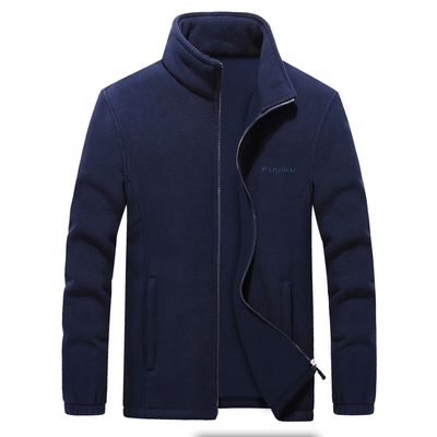 Color: Navy Blue, Size: M - Men&#39;s Jacket Men&#39;s Fall Winter Casual Fleece Jacket Men