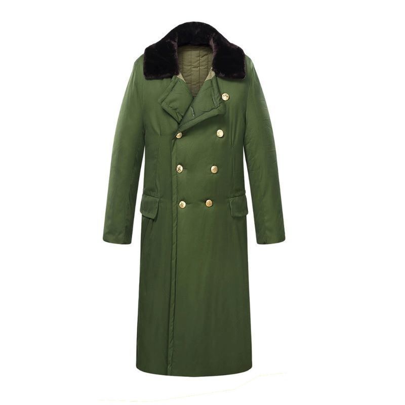 Retro Northeast Men&#39;s Winter Thick Long Trench Coat Jacket Military Coat