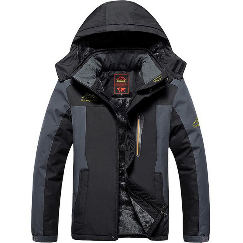 Color: Black, Size: 8XL - Outdoor Winter Plus Size Men&#39;s Assault Jacket Fleece Lined Padded Warm Keeping