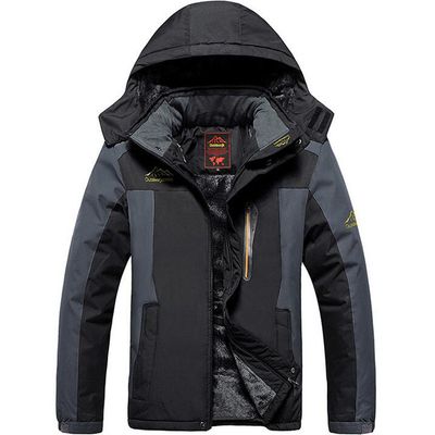 Color: Black, Size: 8XL - Outdoor Winter Plus Size Men's Assault Jacket Fleece Lined Padded Warm Keeping