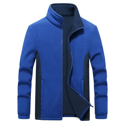 Color: Color blue, Size: 7XL - Men&#39;s Jacket Men&#39;s Fall Winter Casual Fleece Jacket Men