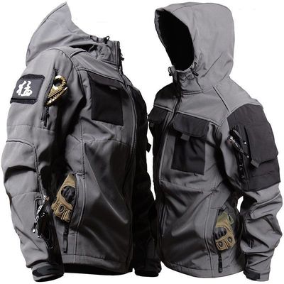 Color: Gray Beetle Coat, size: 2XL - Men&#39;s Fleece Jackets Overalls And Workwear Pants For Autumn And Winter