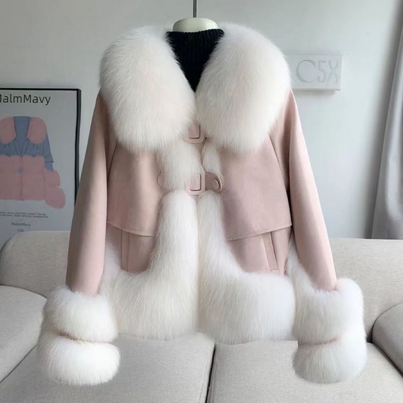 Color: Pink Without Pattern, Size: M - Short Winter New Thickened Warm Fashionable Jacket Women