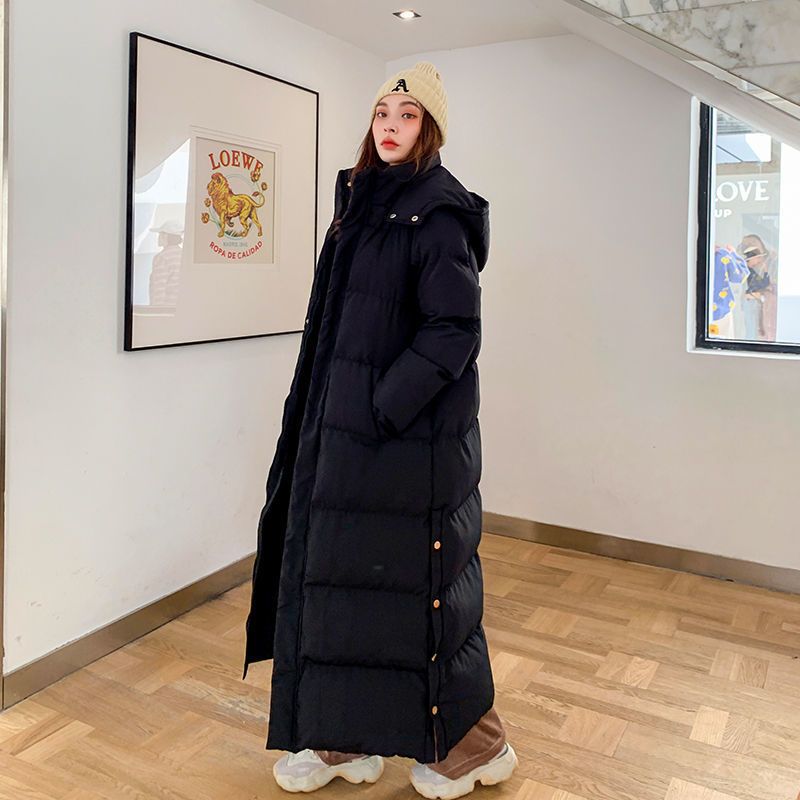Color: Black, Size: XL - Women&#39;s Winter Loose Thick Long Cotton Coat Jacket