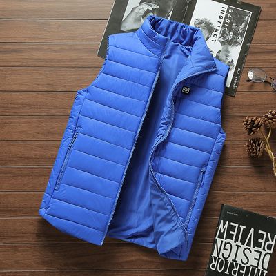 Color: Bright blue, Size: M - Heated Vest Smart Electric Heating Jacket Men Women Waistcoat Winter
