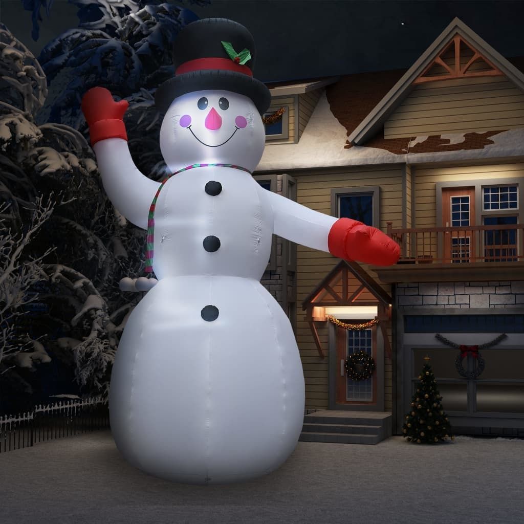 vidaXL Christmas Inflatable Snowman with LED IP44 236.2&quot; XXL