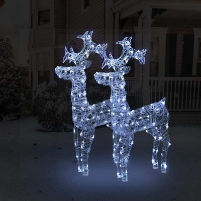 vidaXL Reindeer Christmas Decorations 2 pcs 23.6&quot;x6.3&quot;x39.4&quot; Acrylic