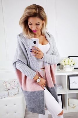 Autumn and Winter Women&#39;s New Hot Sale Solid Color Stitching Sweater In The Long Cardigan Sweater Coat