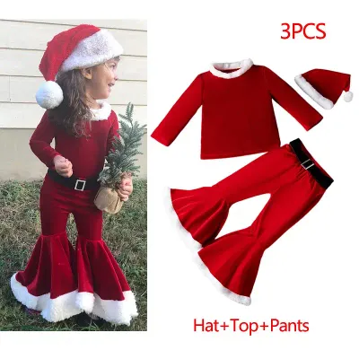 Color: PURPLE, Kid Size: 4T - New Year Kids Santa Claus Costume Green Elf Cosplay Christmas Carnival Party Fancy Dress for Girls Boys Red Xmas Clothes Set