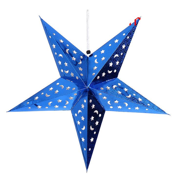Color: Blue, Size: 60cm - Christmas star ornaments