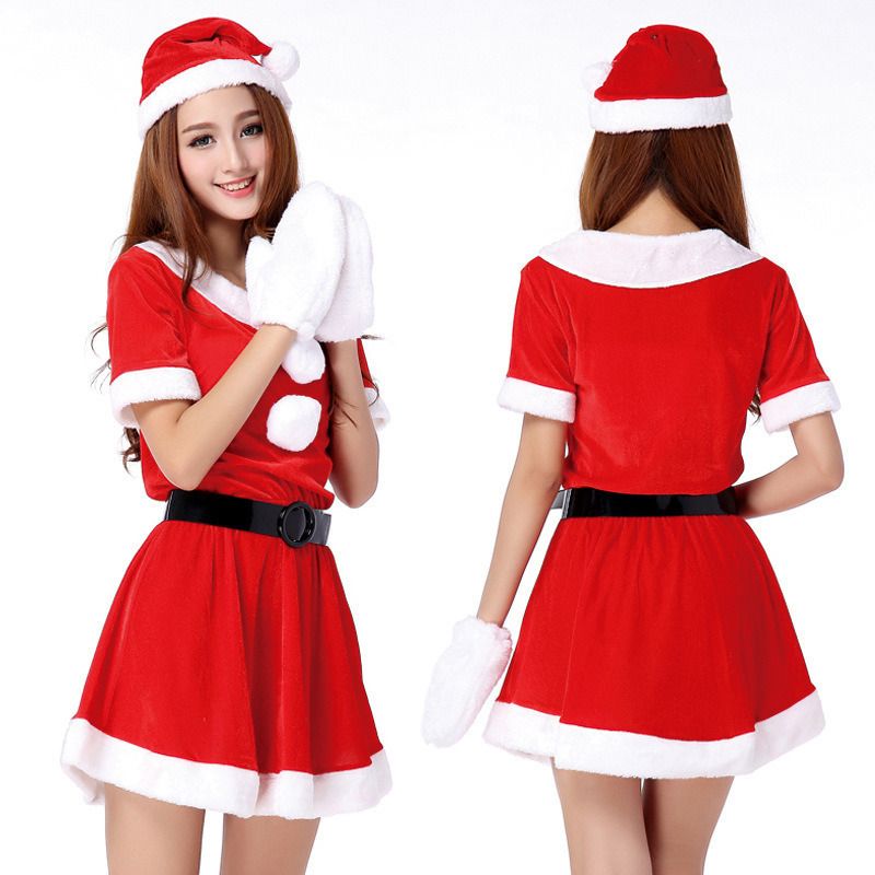 New Christmas Performance Costume COSPLAY Women&#39;s One Size Santa Claus Costume