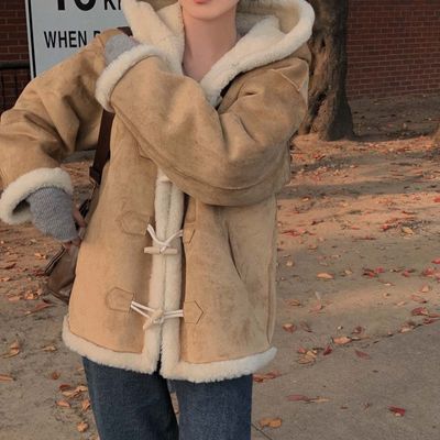 Korean Chic Two-sided Lamb Wool Fur Coat