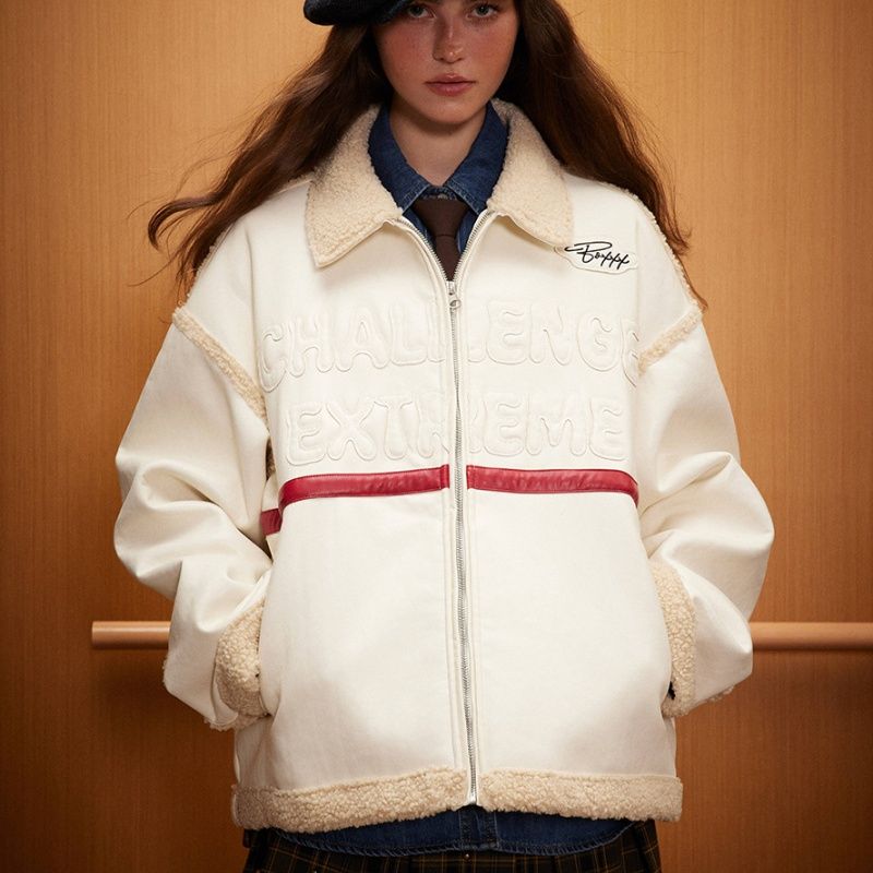 Lamb Fur Coat Cotton-padded Coat Fur Collar Coat