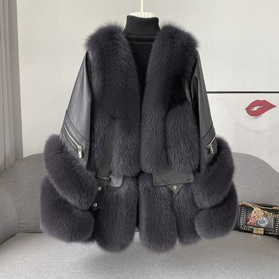 Fur Women&#39;s Medium Long Young One-piece Coat