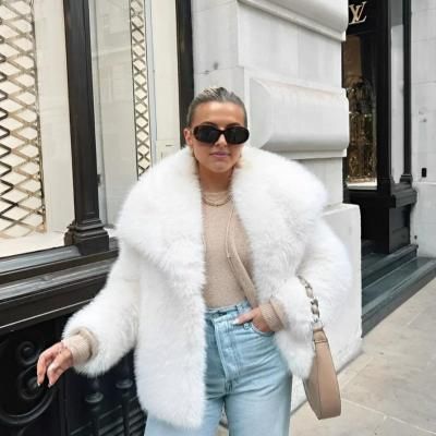Women&#39;s Warm Big Collar Faux Fur Coat