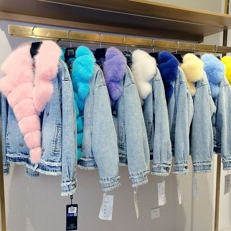 Knottery Fur Coat Suit Collar Cowboy Women&#39;s Short Style