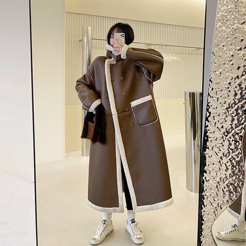 Women&#39;s Fur Padded Lambswool Coat