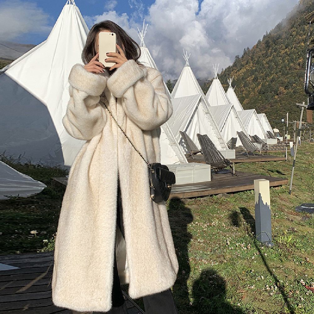 Winter Female Mink Fur Environmental Protection Artificial Leather Fur Coat