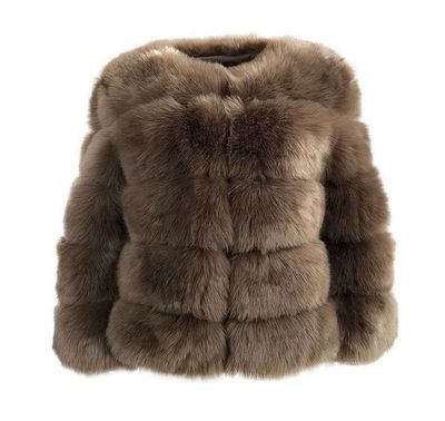 Color: Coffee, Size: M - New faux furry slim mink jacket short faux fur fur coat female