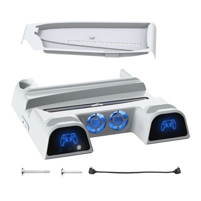 Game Console Cooling Stand RC Groove Game Slots Compatible for Ps5 Slim Console White