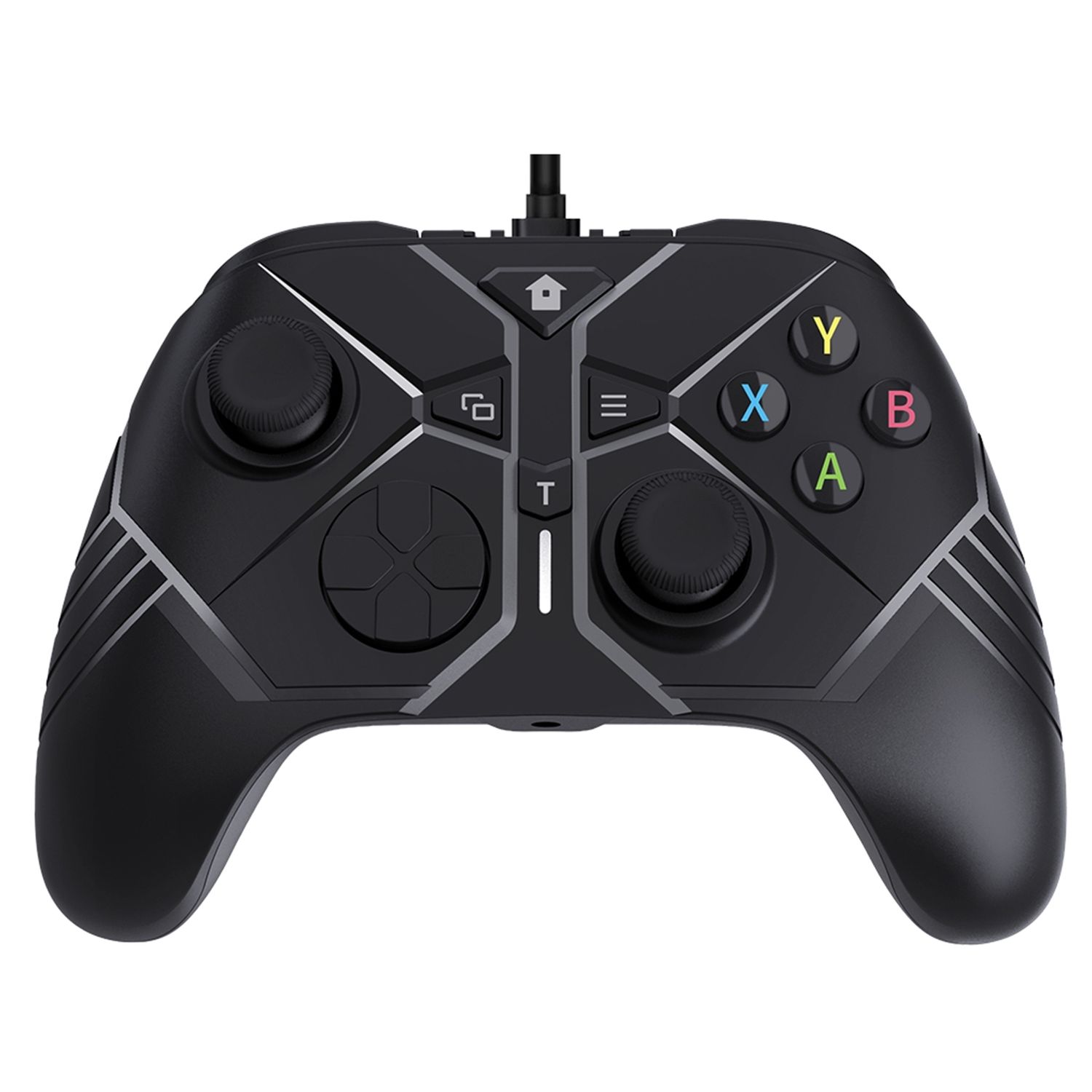 Wire-Control Dual Vibration Controller 360-Degree Joystick Compatible for Xbox One Console Pc Gamepad Black