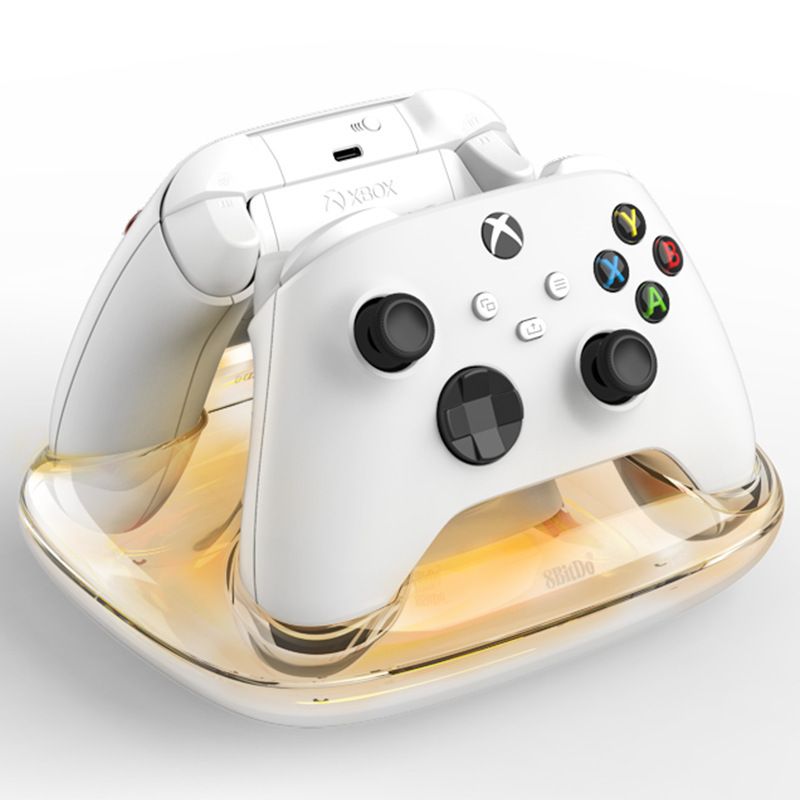 1 Set 8bitdo Dual Charging Dock Controller Charger Charging Stand for Xbox Series X S / Xbox One White US Plug