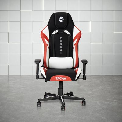 Techni Sport TSF72 Echo Gaming Chair - Black with Red &amp; White