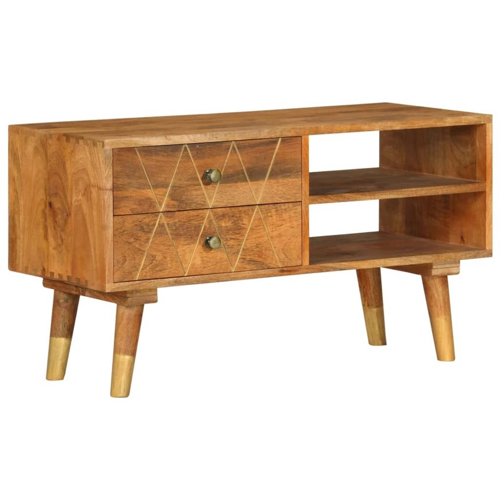 vidaXL TV Stand 33.5&quot;x13.8&quot;x18.5&quot; Solid Wood Mango